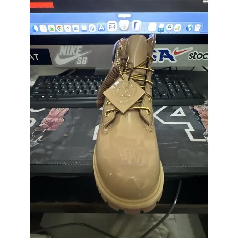 New Kids Size 4.5Y Timberland Premium 6 inch Lace Waterproof Brown Boots